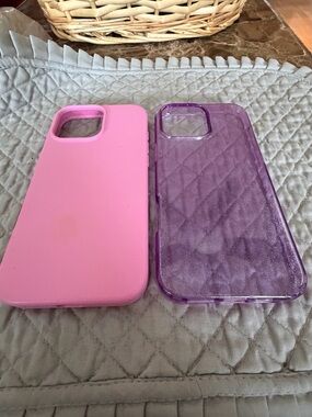 Pink and Purple Glitter Phone Case Set - Compatible Protective Covers